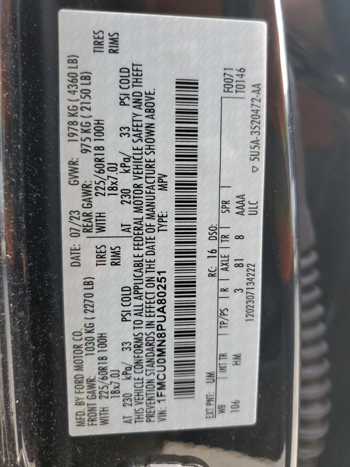 1FMCU0MN8PUA80251 FORD ESCAPE ST 2023