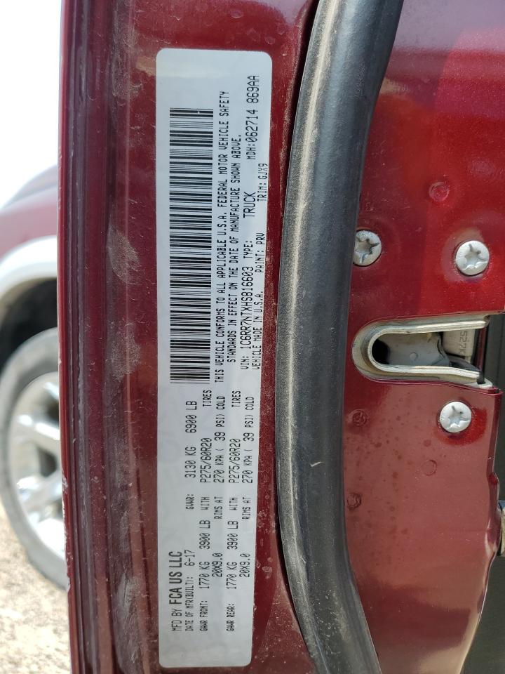 2017 Ram 1500 Laramie VIN: 1C6RR7NTXHS816603 Lot: 58801985