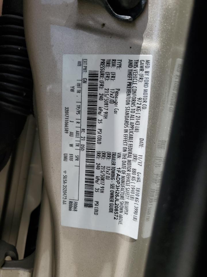 1FADP3H26JL208572 FORD FOCUS 2018