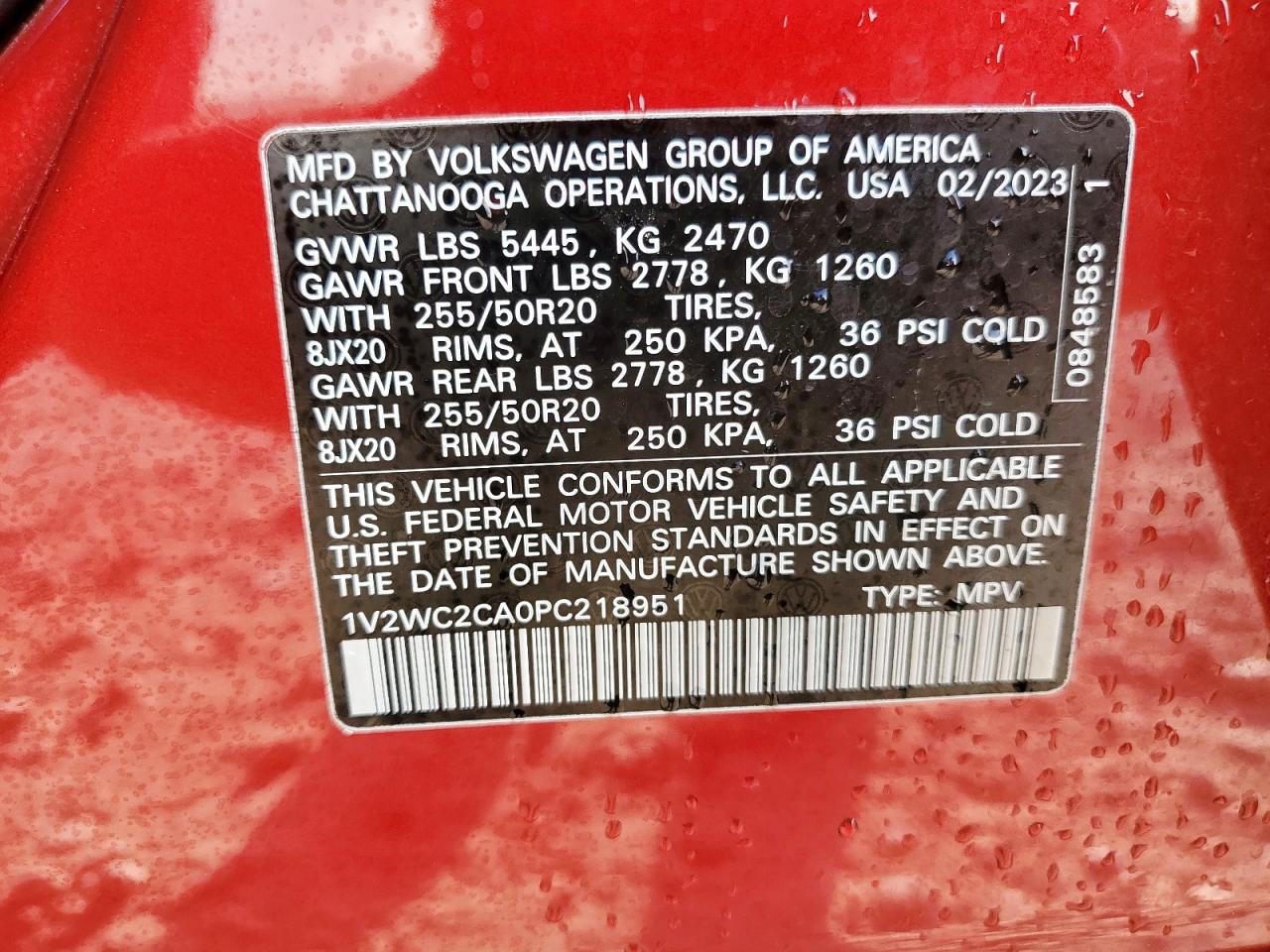 1v2wc2ca0pc218951 1V2WC2CA0PC218951 2023 Volkswagen Atlas Cross Sport Se