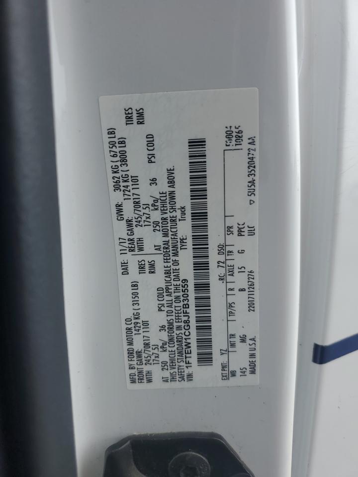 2018 Ford F150 Supercrew VIN: 1FTEW1CG8JFB30559 Lot: 61443065