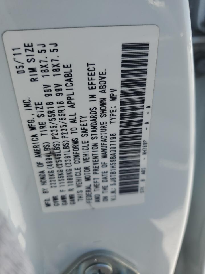 2011 Acura Rdx Technology VIN: 5J8TB1H59BA007198 Lot: 62571165