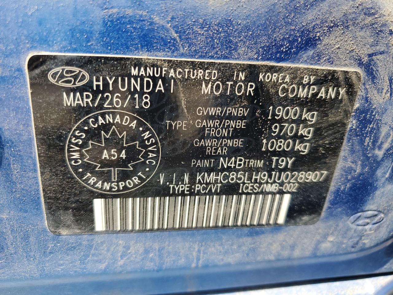 2018 Hyundai Ioniq Limited VIN: KMHC85LH9JU028907 Lot: 62452665