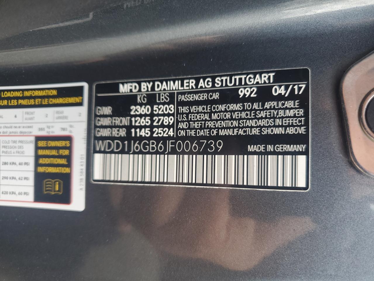2018 Mercedes-Benz E 400 4Matic VIN: WDD1J6GB6JF006739 Lot: 61712965