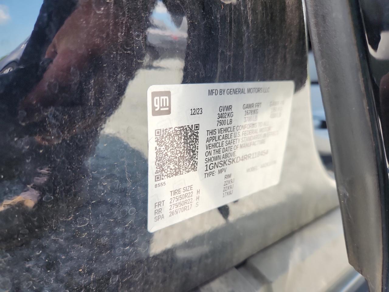 2024 Chevrolet Tahoe K1500 Premier VIN: 1GNSKSKD4RR118454 Lot: 61669185