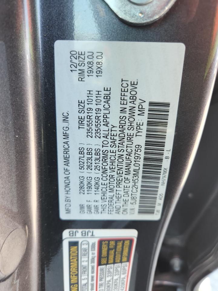 2021 Acura Rdx Technology VIN: 5J8TC2H53ML019759 Lot: 62529505