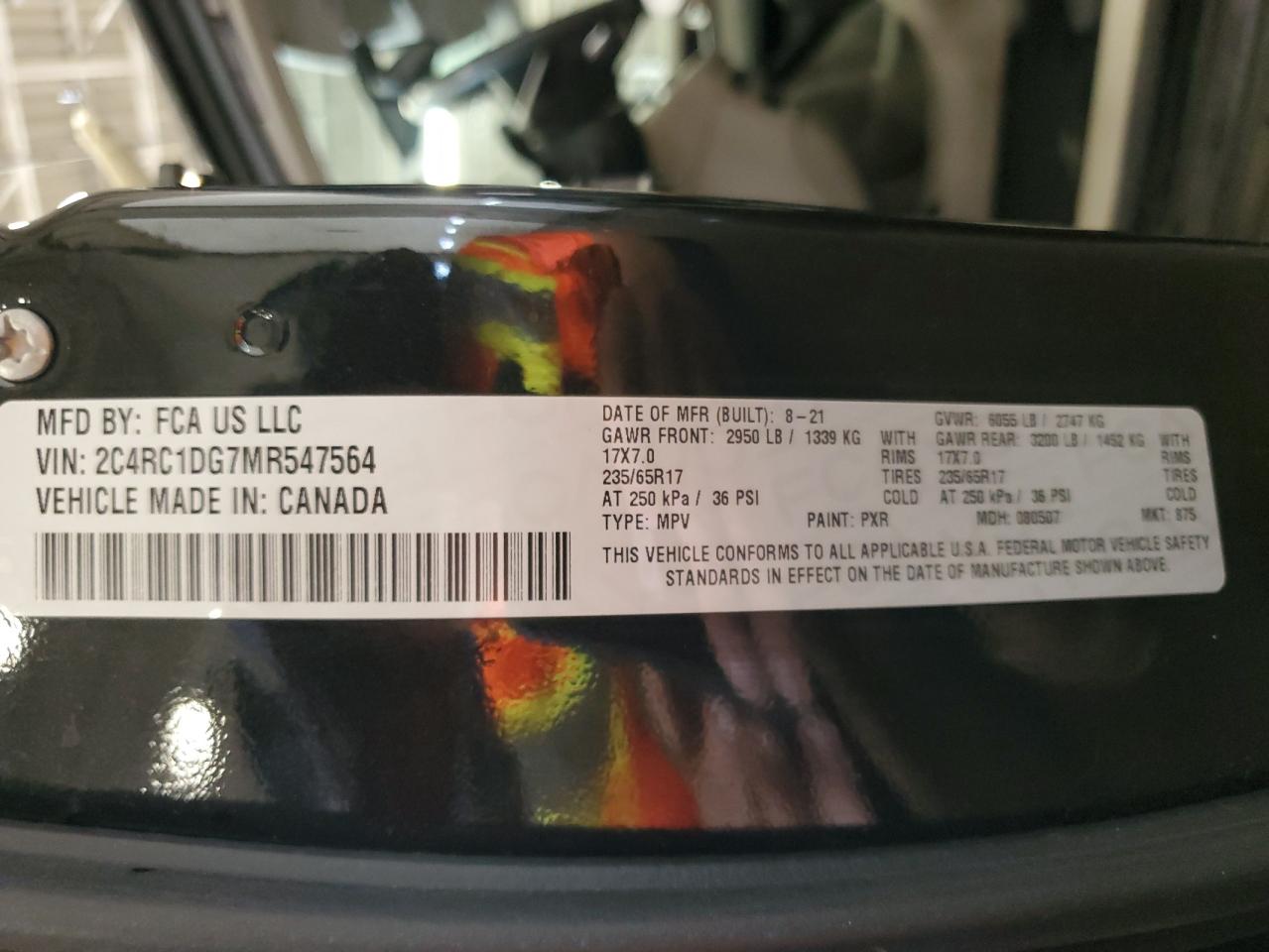 2021 Chrysler Voyager Lxi VIN: 2C4RC1DG7MR547564 Lot: 61627685