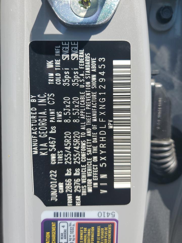 2022 Kia Sorento Ex VIN: 5XYRHDLFXNG129453 Lot: 61753985