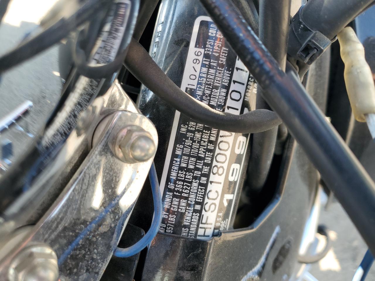 1997 Honda Vt1100 C1A VIN: 1HFSC1800VA101170 Lot: 60246995