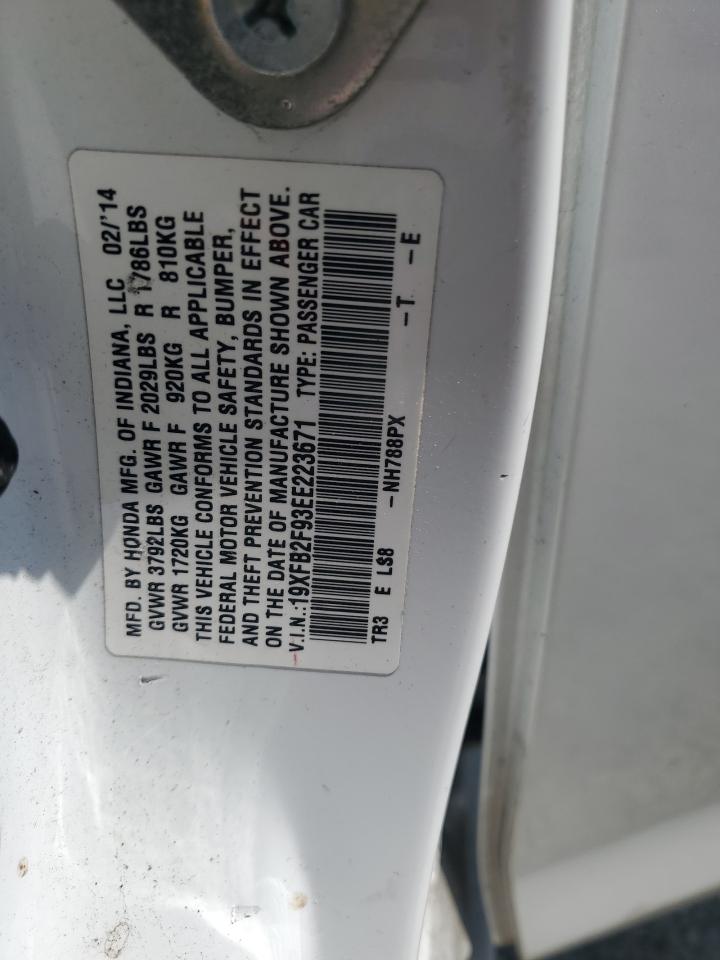 2014 Honda Civic Exl VIN: 19XFB2F93EE223671 Lot: 60315095