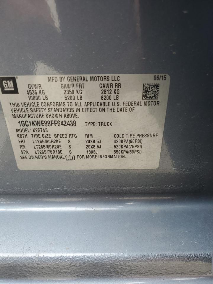 2015 Chevrolet Silverado K2500 Heavy Duty Ltz VIN: 1GC1KWE88FF642438 Lot: 60294715
