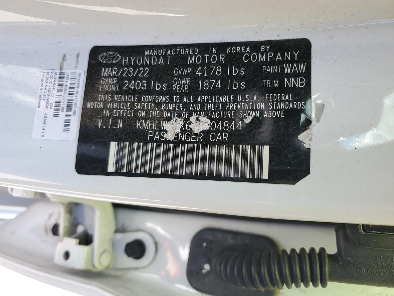 2022 Hyundai Elantra N VIN: KMHLW4AK6NU004844 Lot: 62419495