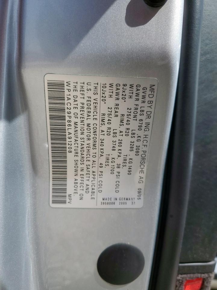 2006 Porsche Cayenne Turbo VIN: WP1AC29P86LA91208 Lot: 63074605