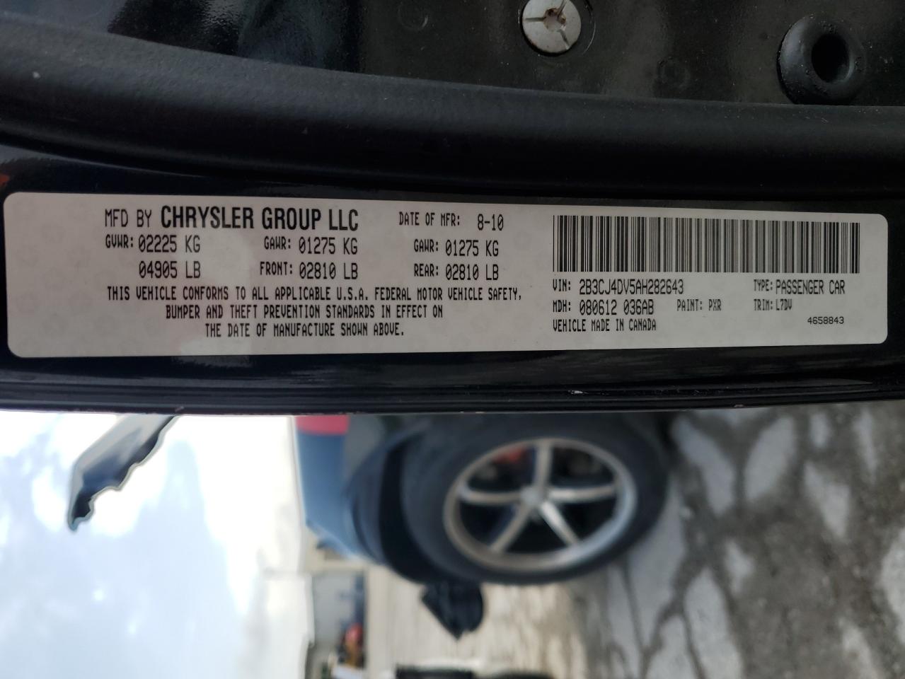 2010 Dodge Challenger Se VIN: 2B3CJ4DV5AH282643 Lot: 60088775