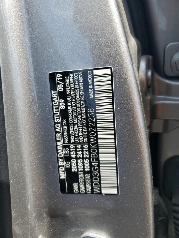 2019 Mercedes-Benz A 220 4Matic VIN: WDD3G4FB0KW022238 Lot: 61911415