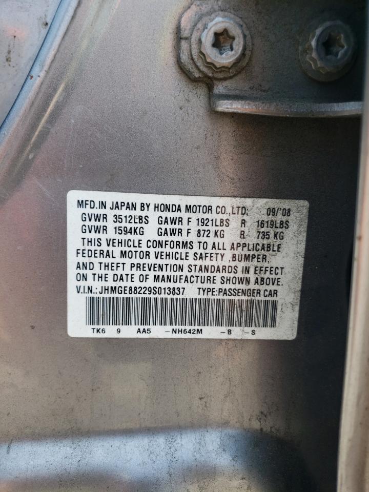 2009 Honda Fit VIN: JHMGE88229S013837 Lot: 59129075