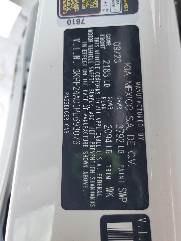 KIA FORTE 2023 VIN 3KPF24AD1PE693076 zdjęcie 12
