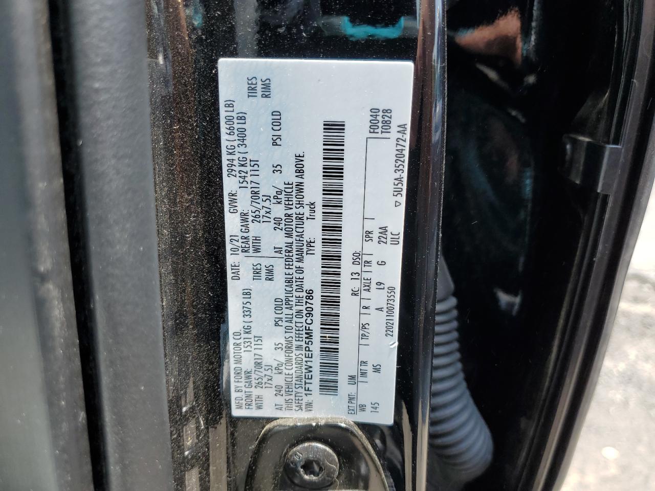 1FTEW1EP5MFC90786 FORD F-150 2021