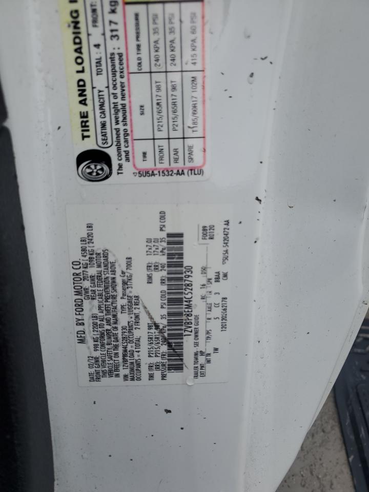 2012 Ford Mustang VIN: 1ZVBP8EM4C5287930 Lot: 60470105
