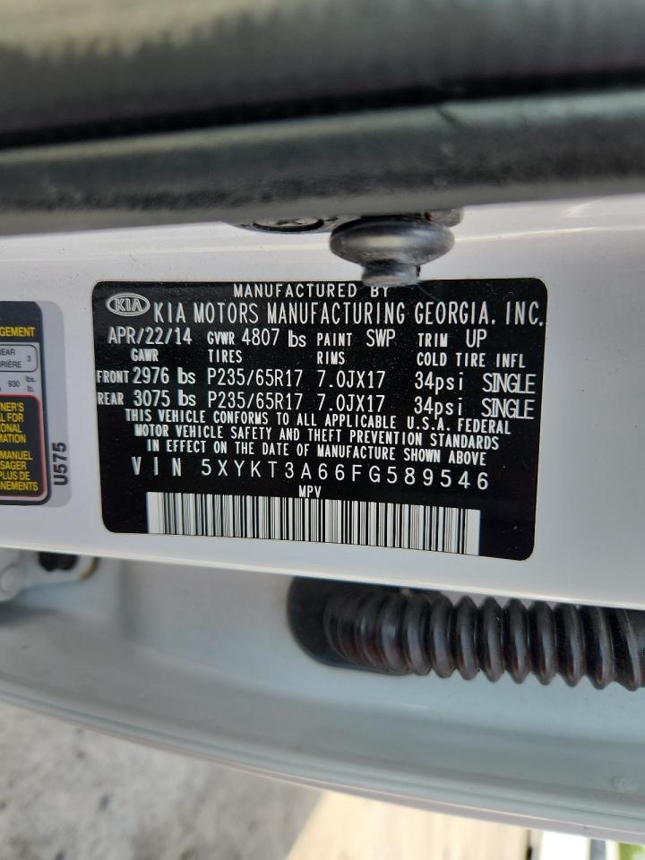 2015 Kia Sorento Lx VIN: 5XYKT3A66FG589546 Lot: 63064765