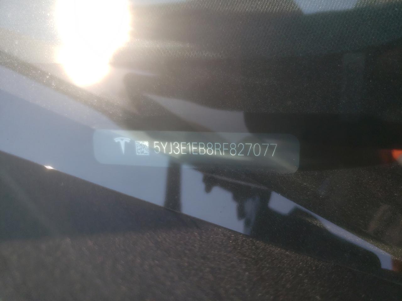 2024 Tesla Model 3 VIN: 5YJ3E1EB8RF827077 Lot: 60644045