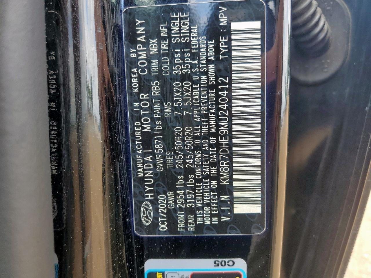 2021 Hyundai Palisade Calligraphy VIN: KM8R7DHE9MU240412 Lot: 60541995