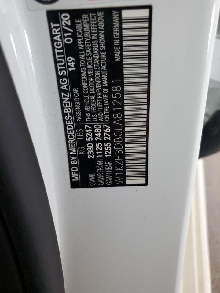 2020 Mercedes-Benz E 350 VIN: W1KZF8DB0LA812581 Lot: 60464385