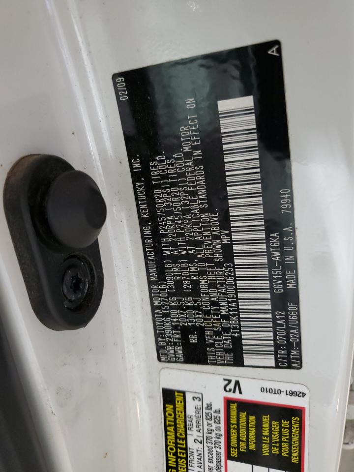 2009 Toyota Venza VIN: 4T3BK11A19U006253 Lot: 61669355
