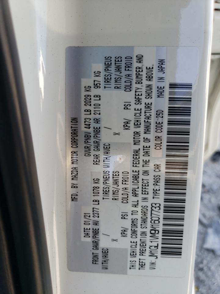 2021 Mazda 6 Touring VIN: JM1GL1VM9M1607733 Lot: 62158435