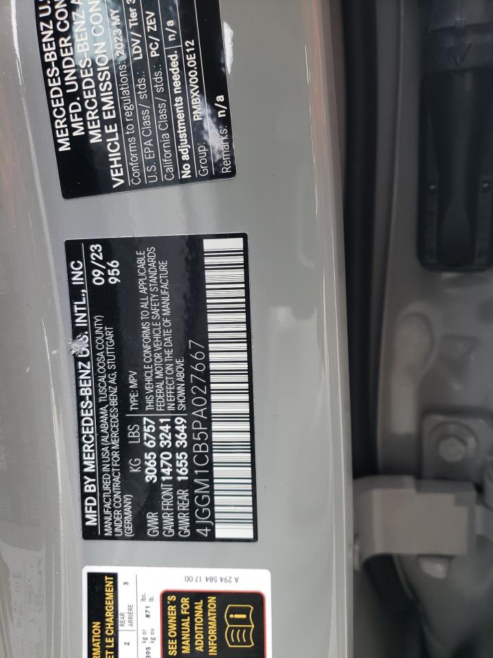 2023 Mercedes-Benz Eqe Suv 350 4Matic VIN: 4JGGM1CB5PA027667 Lot: 60736835