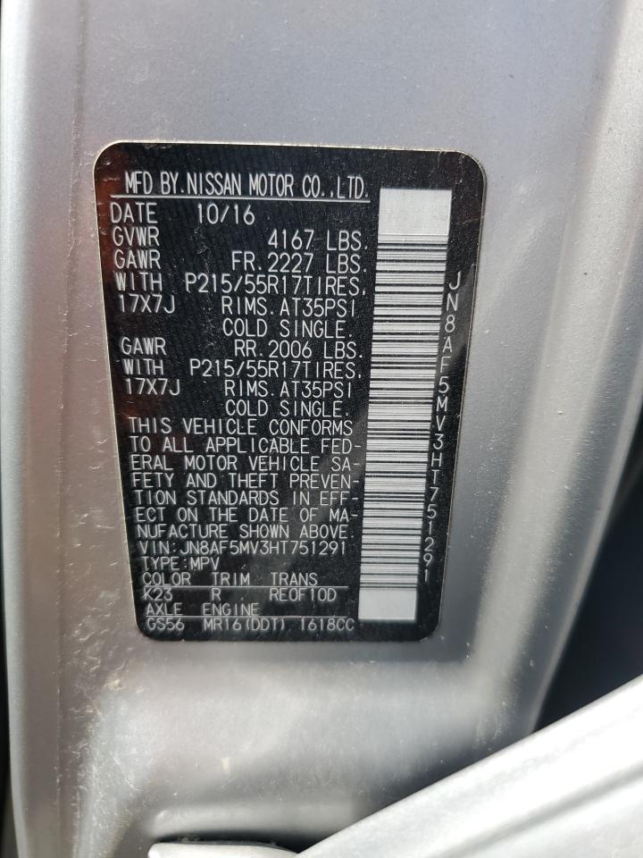 2017 Nissan Juke S VIN: JN8AF5MV3HT751291 Lot: 62581735