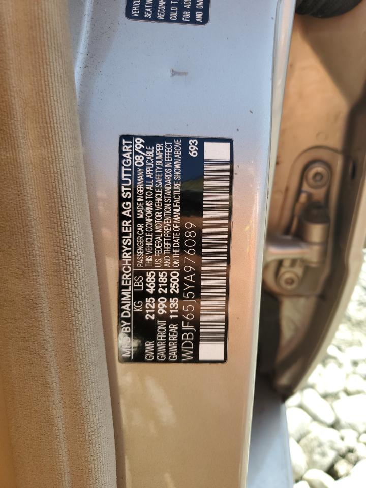 2000 Mercedes-Benz E 320 VIN: WDBJF65J5YA976089 Lot: 61727855