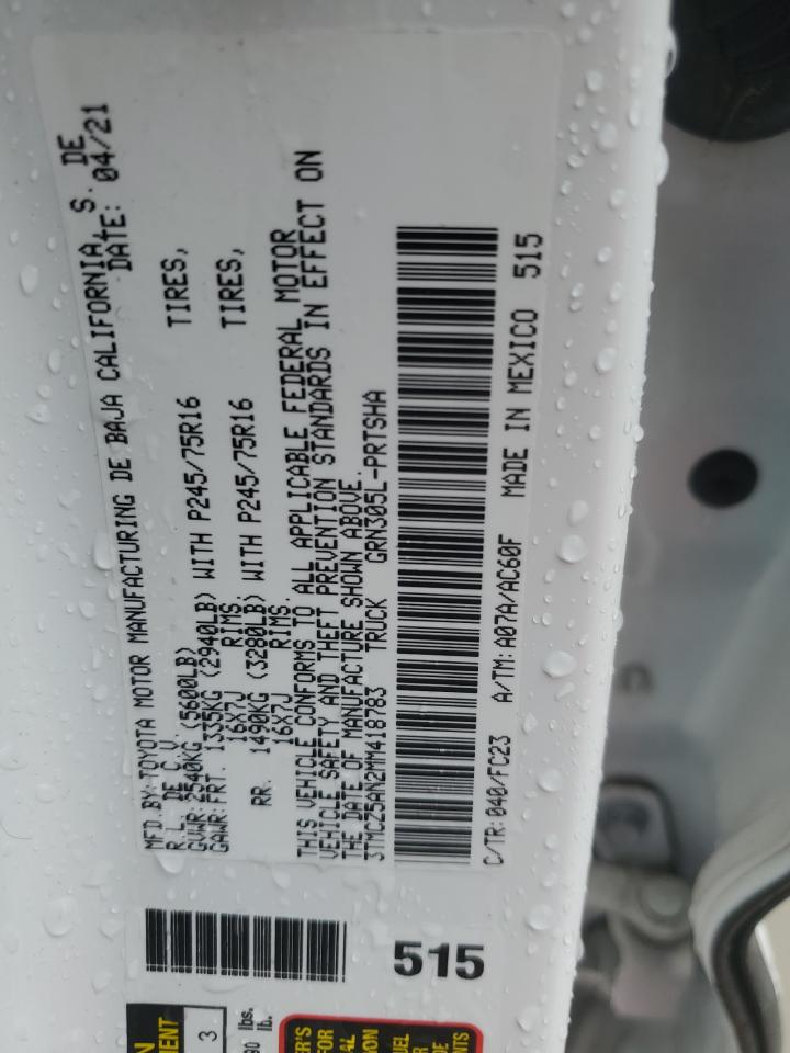 3TMCZ5AN2MM418783 TOYOTA TACOMA 2021