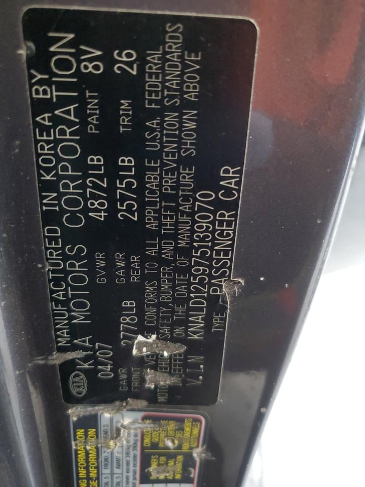 KIA AMANTI 2007 VIN KNALD125975139070 photo 12