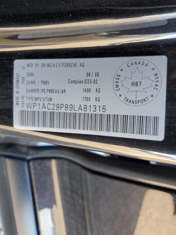 2009 Porsche Cayenne Turbo VIN: WP1AC29P89LA81315 Lot: 62927605