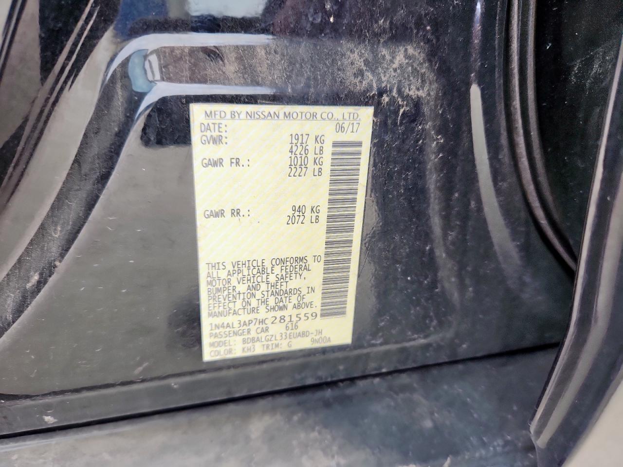 1N4AL3AP7HC281559 NISSAN ALTIMA 2017