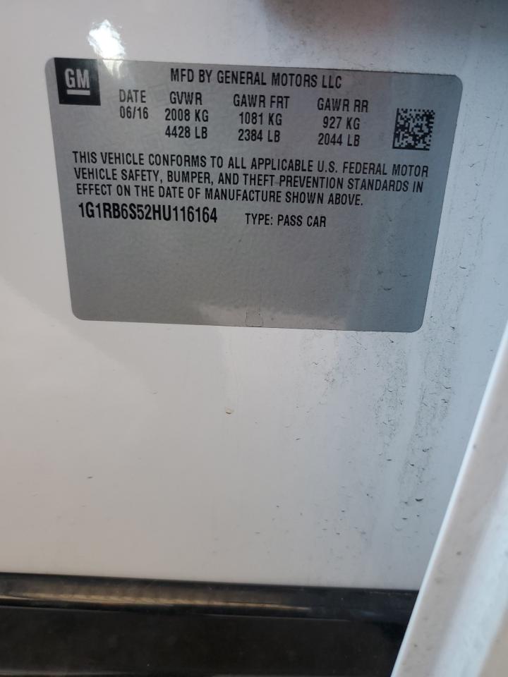 2017 Chevrolet Volt Premier VIN: 1G1RB6S52HU116164 Lot: 59914445