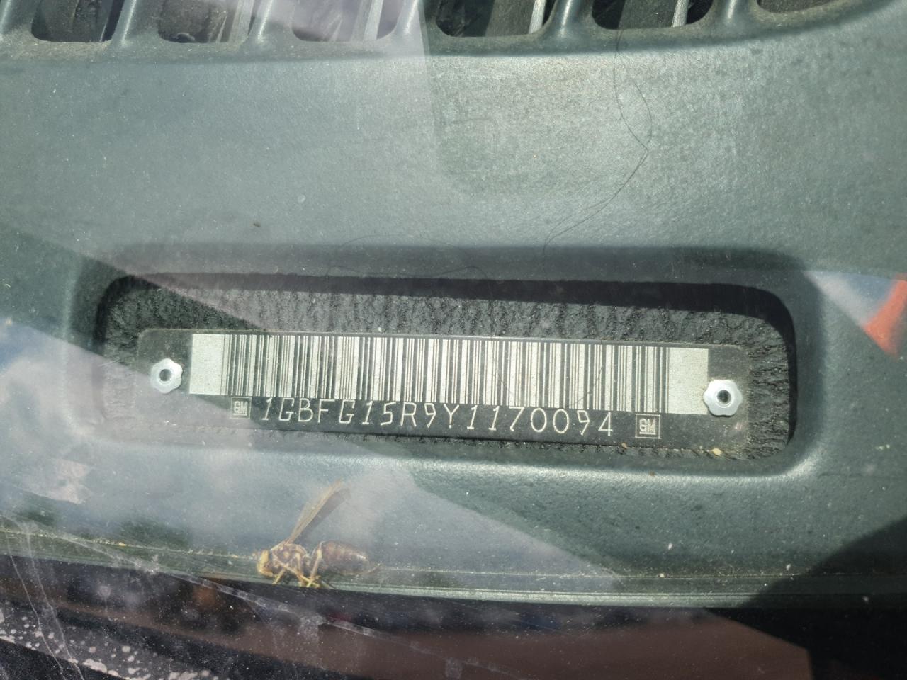 2000 Chevrolet Express G1500 VIN: 1GBFG15R9Y1170094 Lot: 59814765