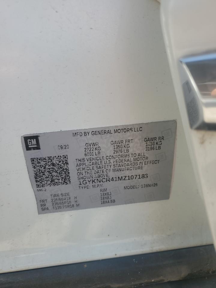 2021 Cadillac Xt5 Premium Luxury VIN: 1GYKNCR41MZ107183 Lot: 61674655