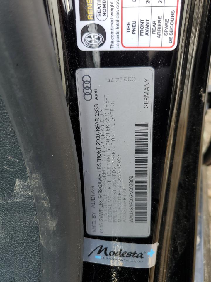 2016 Audi A7 Prestige VIN: WAU2GAFC0GN003809 Lot: 61352845