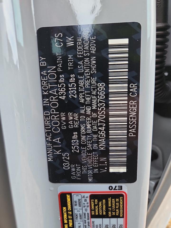 KIA K5 2025 VIN KNAG64J70S5376698 zdjęcie 13