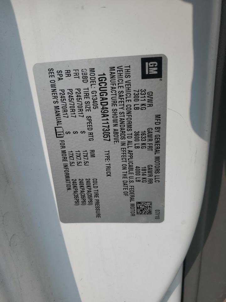 2010 Chevrolet Express G1500 VIN: 1GCUGAD49A1173057 Lot: 59604065