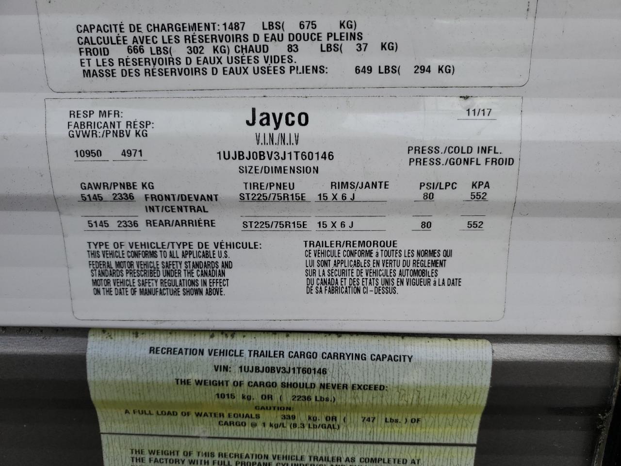 JAYCO JAYFLIGHT 2018 VIN 1UJBJ0BV3J1T60146 фото 10