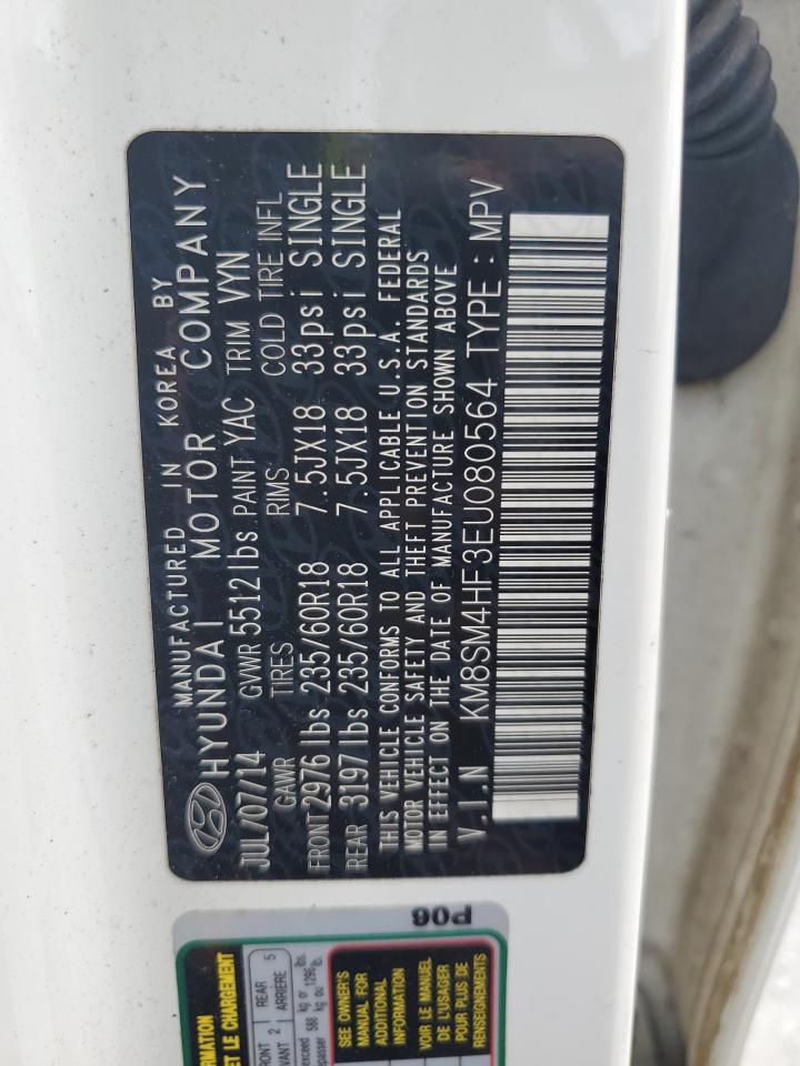 HYUNDAI SANTA FE 2014 VIN KM8SM4HF3EU080564 фото 13