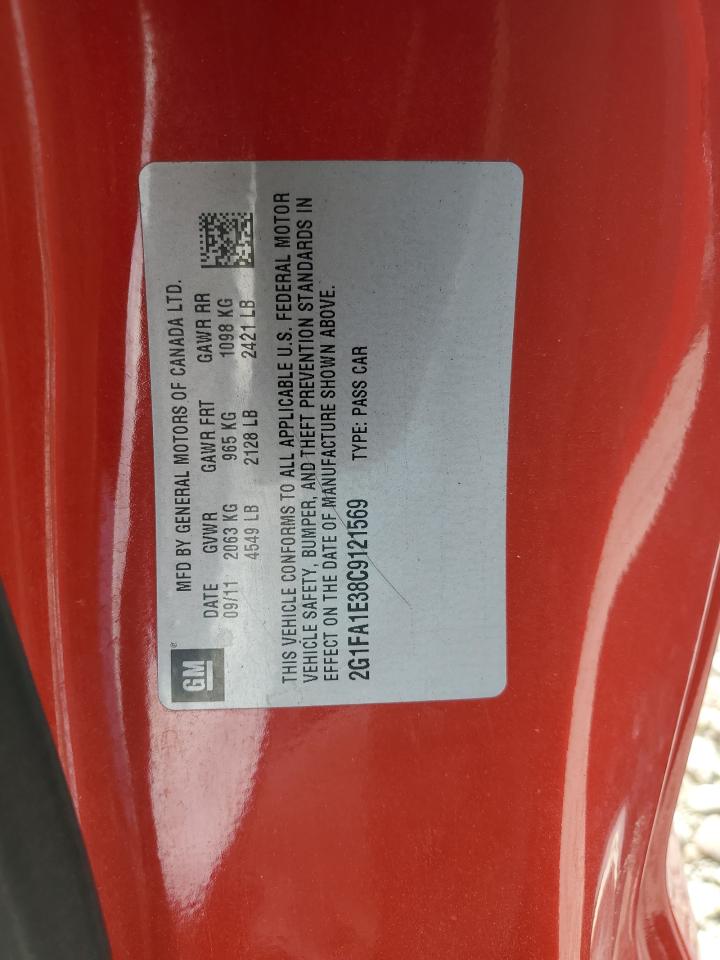 2012 Chevrolet Camaro Ls VIN: 2G1FA1E38C9121569 Lot: 59323035