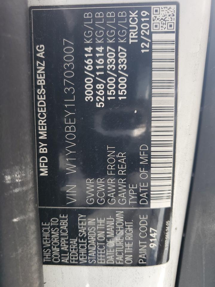 2020 Mercedes-Benz Metris VIN: W1YV0BEY1L3703007 Lot: 61465645