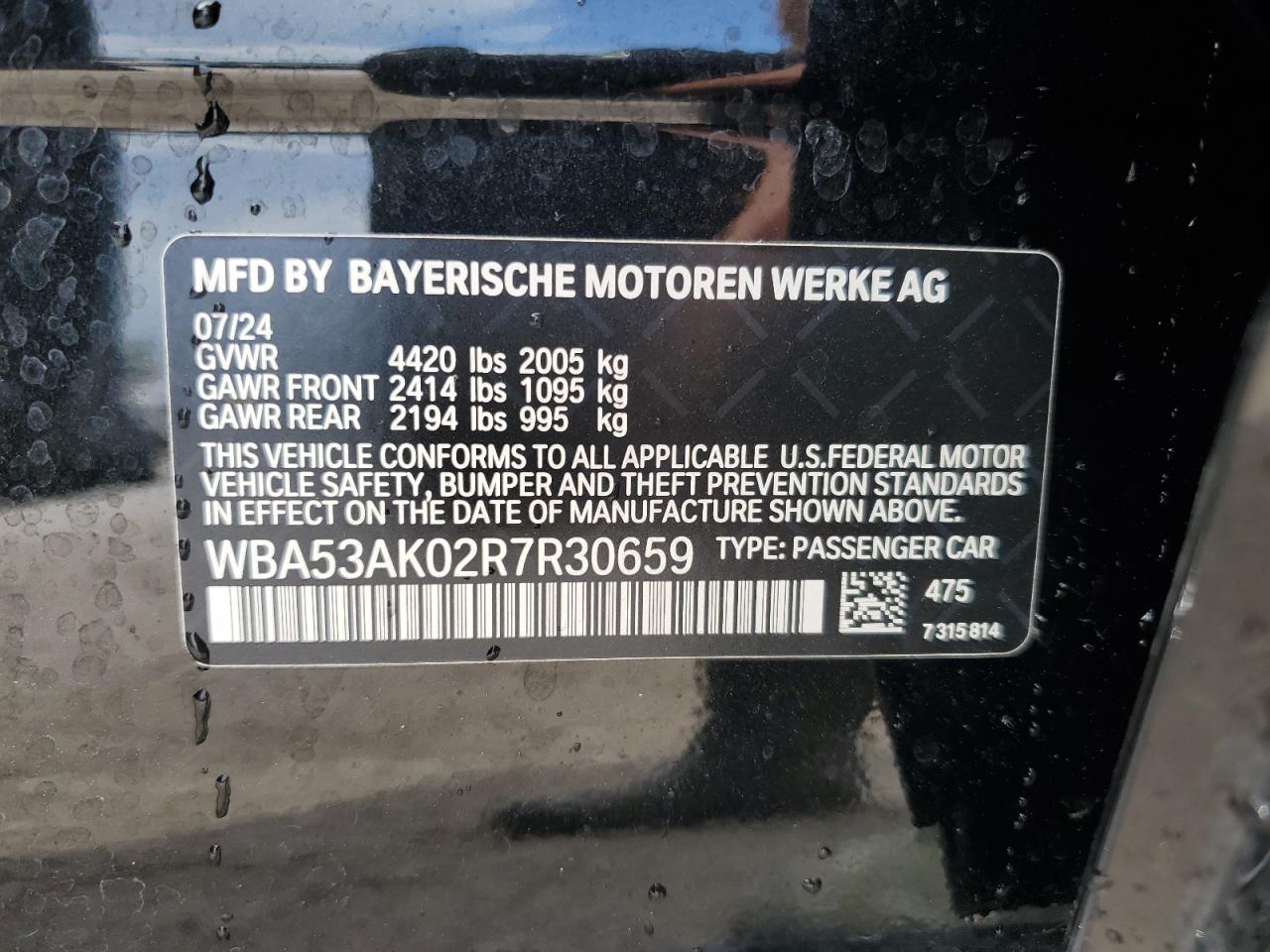 2024 BMW 228I VIN: WBA53AK02R7R30659 Lot: 62755475