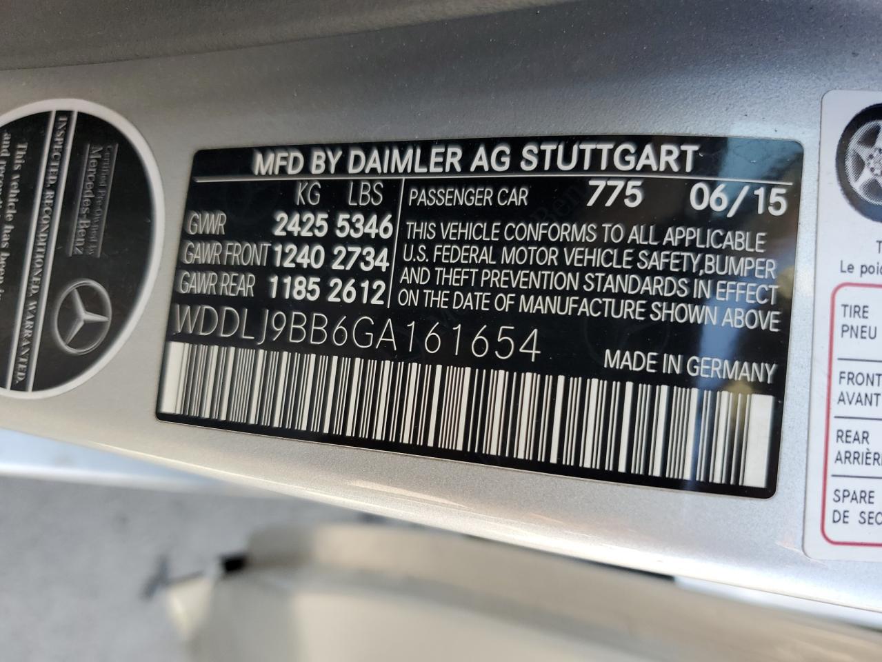 2016 Mercedes-Benz Cls 550 4Matic VIN: WDDLJ9BB6GA161654 Lot: 59771335