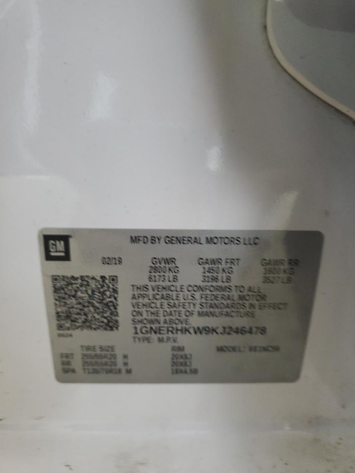 2019 Chevrolet Traverse Lt VIN: 1GNERHKW9KJ246478 Lot: 59912495