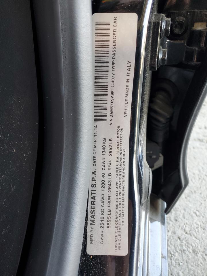 2015 Maserati Ghibli VIN: ZAM57XSA9F1144077 Lot: 62903255